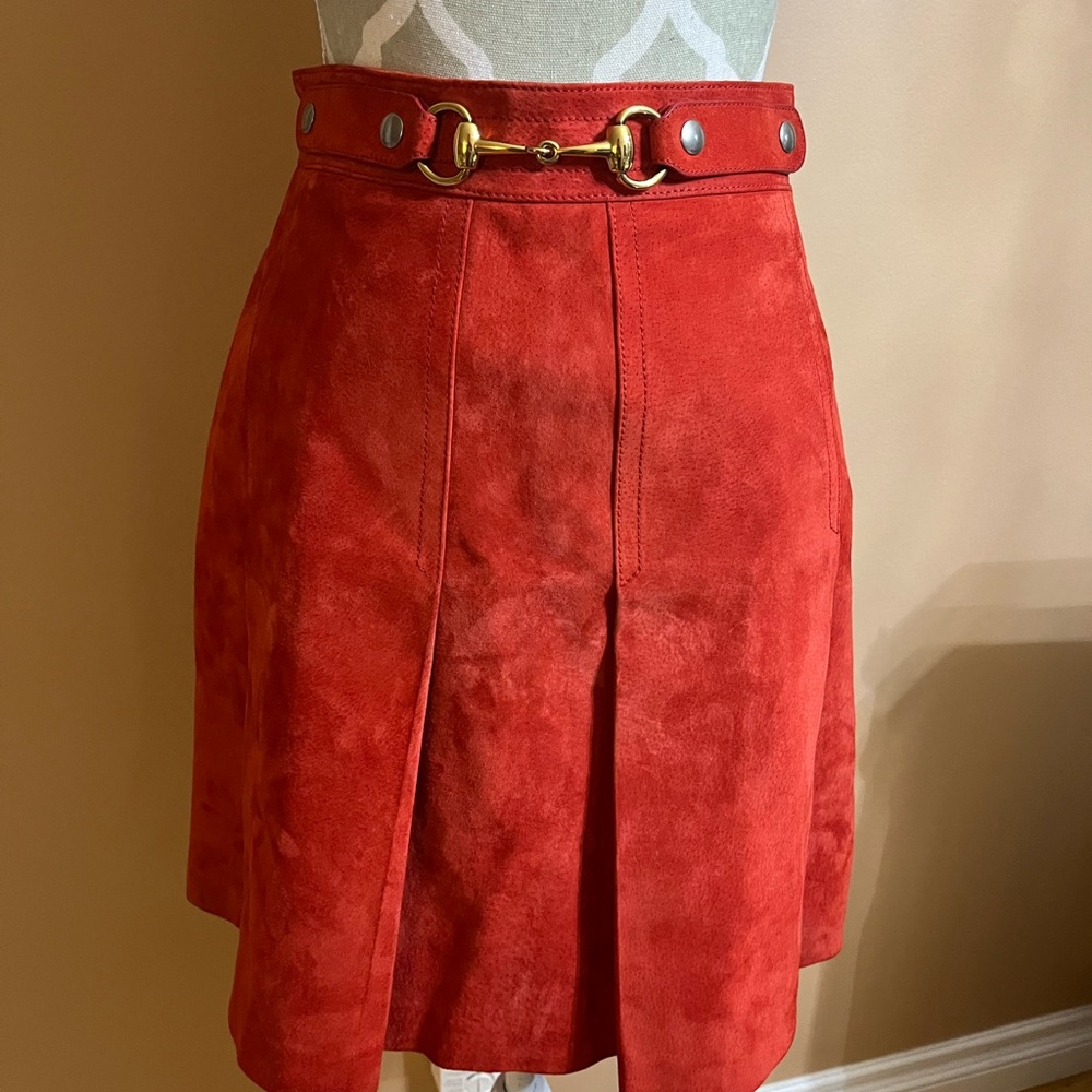 Gucci Horsebit Leather Suede Mini Skirt - Picture 12 of 14